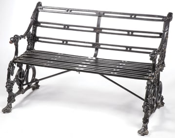 FIGURAL CAST IRON GARDEN BENCH