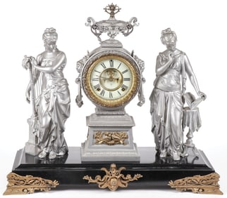 ORNATE FIGURAL MANTLE CLOCK C. 1890-1900