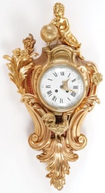 FRENCH GILT BRONZE WALL CLOCK