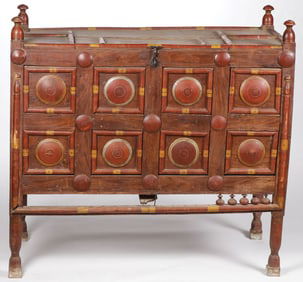 A TURKMAN PAINTED DOWRY CHEST