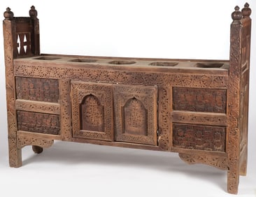 A CHARMING CARVED SWAT VALLEY DOWRY CHEST