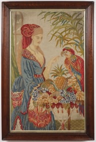 LARGE ENGLISH NEEDLEPOINT, C. 1880