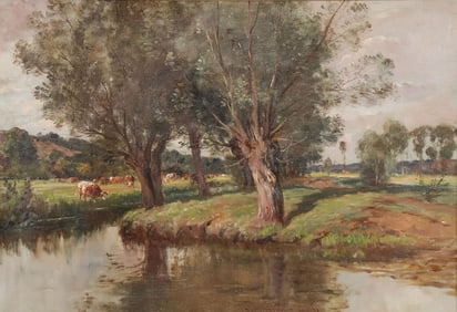 SIGNED FRENCH PASTORAL PAINTING DESVARREUX