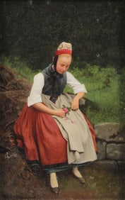 GREAT GERMAN OIL ON PANEL PAINTING