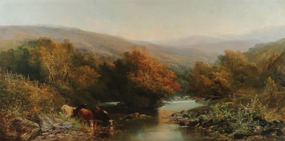 EXQUSITE SIGNED BRITISH LANDSCAPE, C. 1880