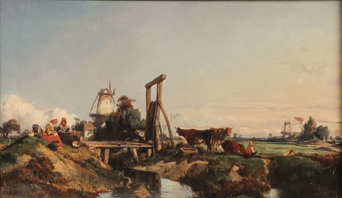 SIGNED AND DATED FRENCH PAINTING