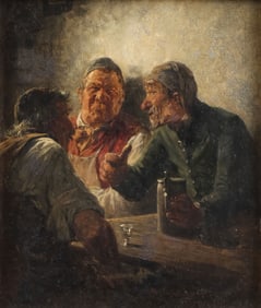 GREAT GERMAN INTERIOR PAINTING SIGNED 1876