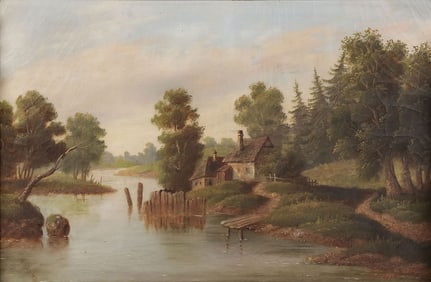 CONTINENTAL LANDSCAPE PAINTING 19TH CENTURY