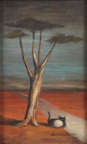 SURREALIST PAINTING WITH CAT