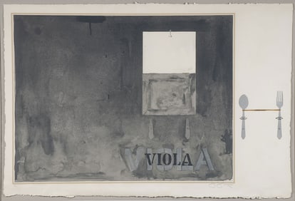 SIGNED JASPER JOHNS LITHOGRAPH VIOLA