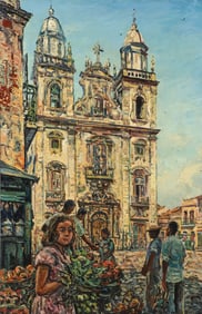 SIGNED ORIGINAL OIL SAINT PETERS CHURCH VAN DIJK