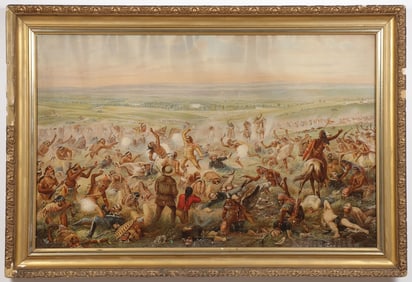 VINTAGE LITHO OF CUSTER'S LAST STAND