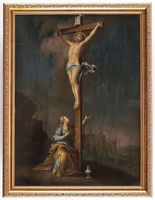 DUTCH OLD MASTER PAINTING CRUCIFIXION
