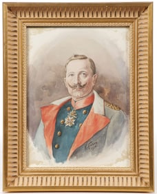 SIGNED VINTAGE WATERCOLOR KAISER WILHELM II