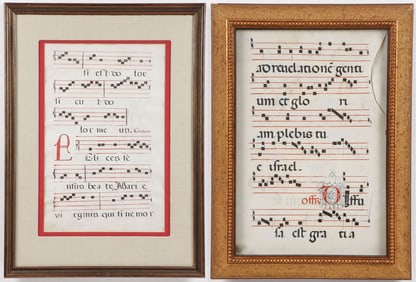 PAIR OF ILLUMINATED MANUSCRIPTS, 17TH C