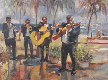 LARGE SIGNED MODERN AMERICAN OIL ON CANVAS