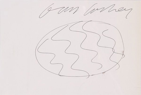 DAVID HOCKNEY INK ON PAPER DRAWING: DAVID HOCKNEY(British b. 1937- )Hollywood Pool Ink on paperSigned at top “David Hockney”6.25 inches x 9.1 inches (15.9 x 23.2 cm)Provenance:Acquired directly from the artist by the consig