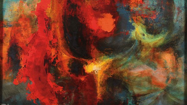 LEONARDO NIERMAN MODERNIST OIL PAINTING DATED 1962: LEONARDO NIERMAN(Mexican b. 1932- ) Abstract Painting- 1962 Oil on masonite Signed and dated lower left “Nierman 62” 27.5 inches x 47.9 inches (69.8 x 122 cm)