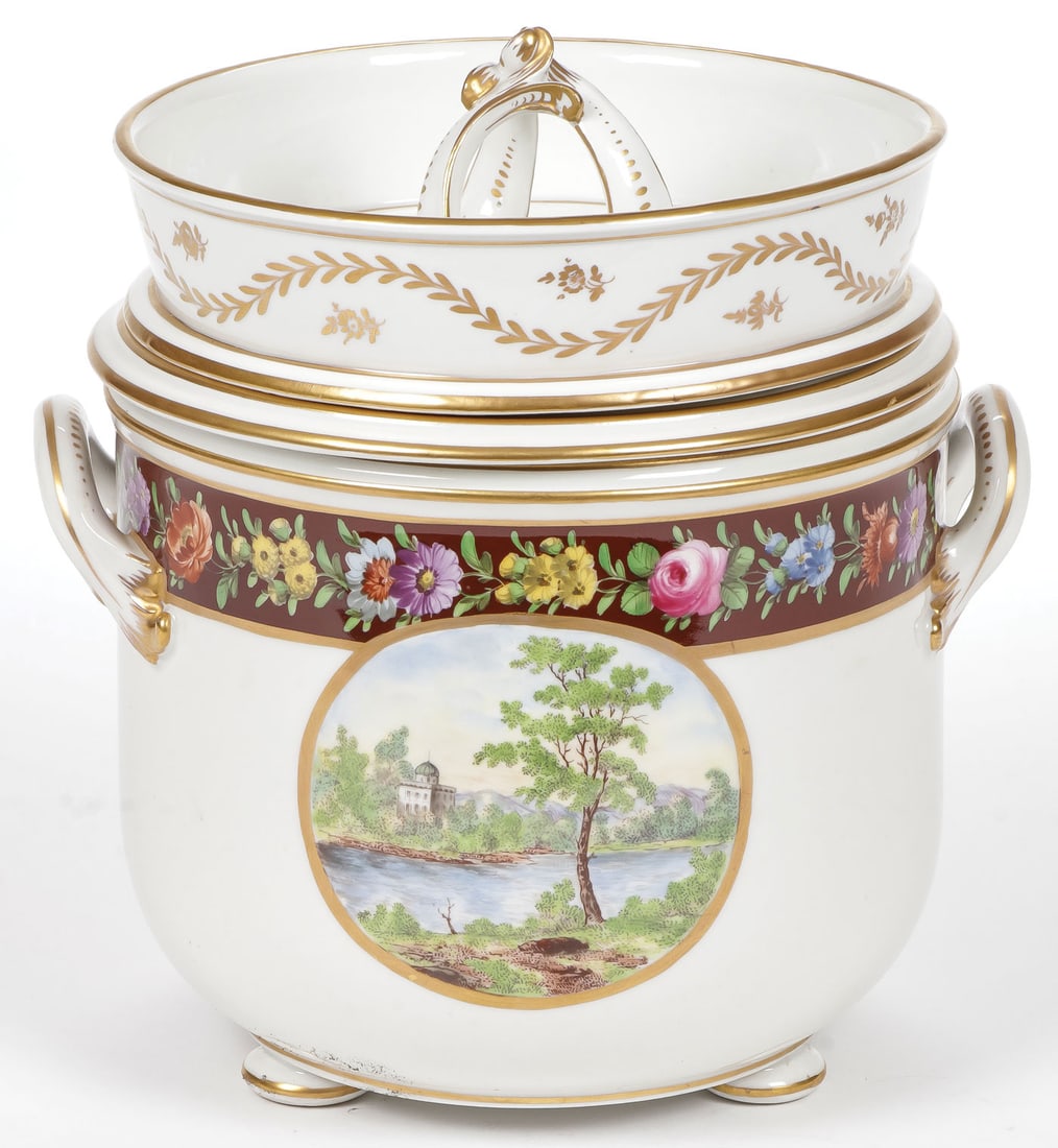 RARE RUSSIAN IMPERIAL PORCELAIN COOLER (1 of 6)