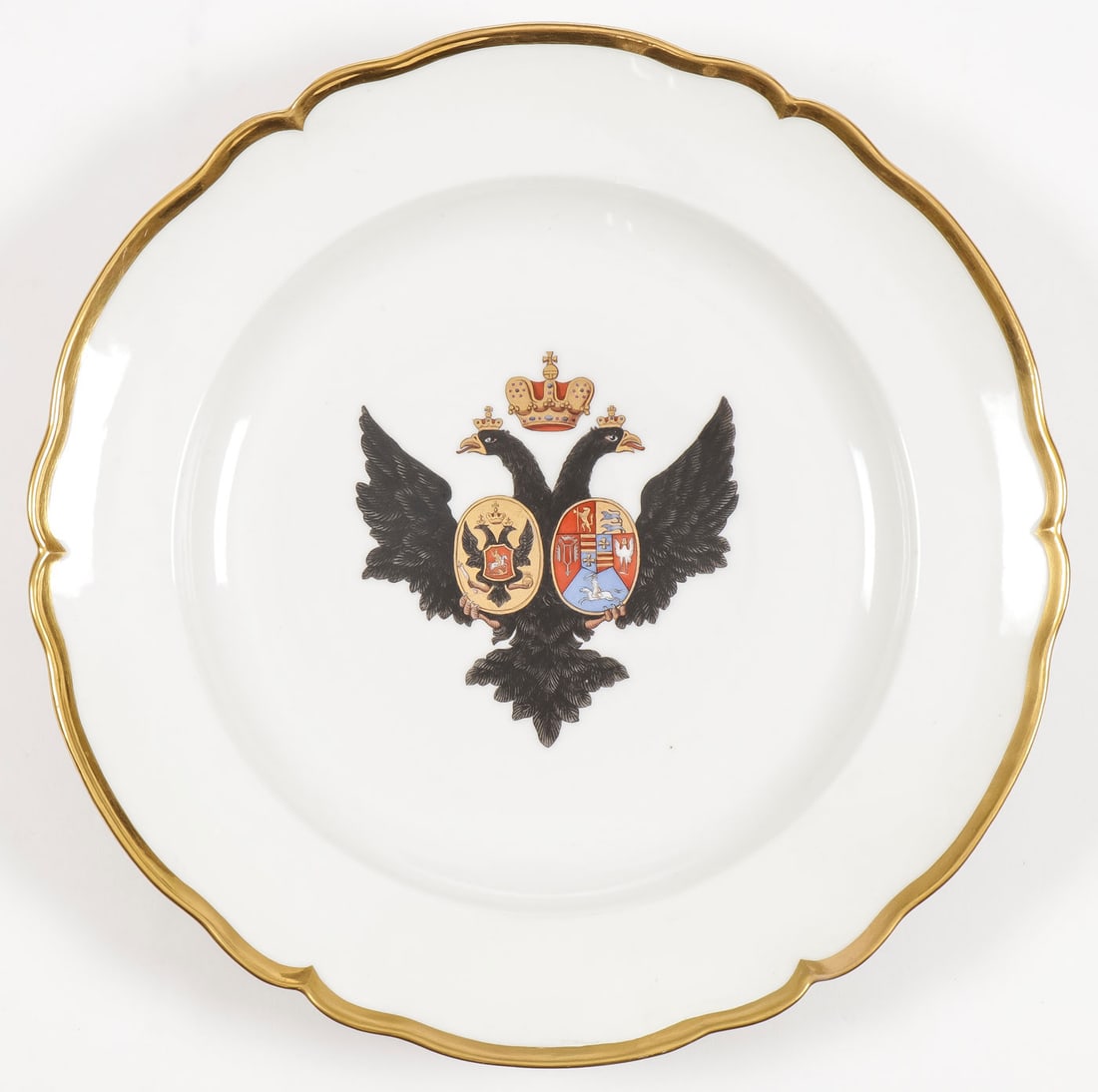 RUSSIAN IMPERIAL PORCELAIN PLATE, ALEXANDER II (1 of 3)