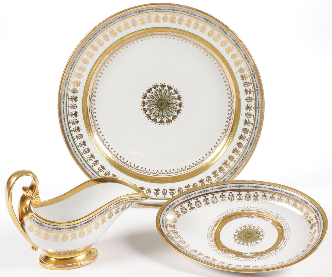 RUSSIAN IMPERIAL PORCELAIN PLATTER AND GRAVY BOAT (1 of 4)