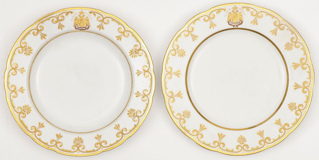IMPERIAL RUSSIAN BOWL AND PLATE, PERIOD OF NICHOL (1 of 7)