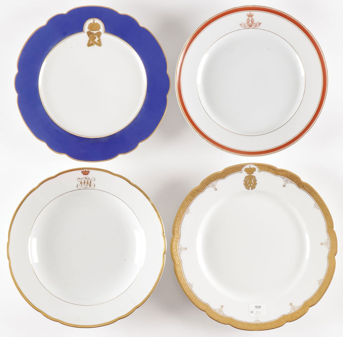 FOUR RUSSIAN IMPERIAL SERVICE PLATES (1 of 9)