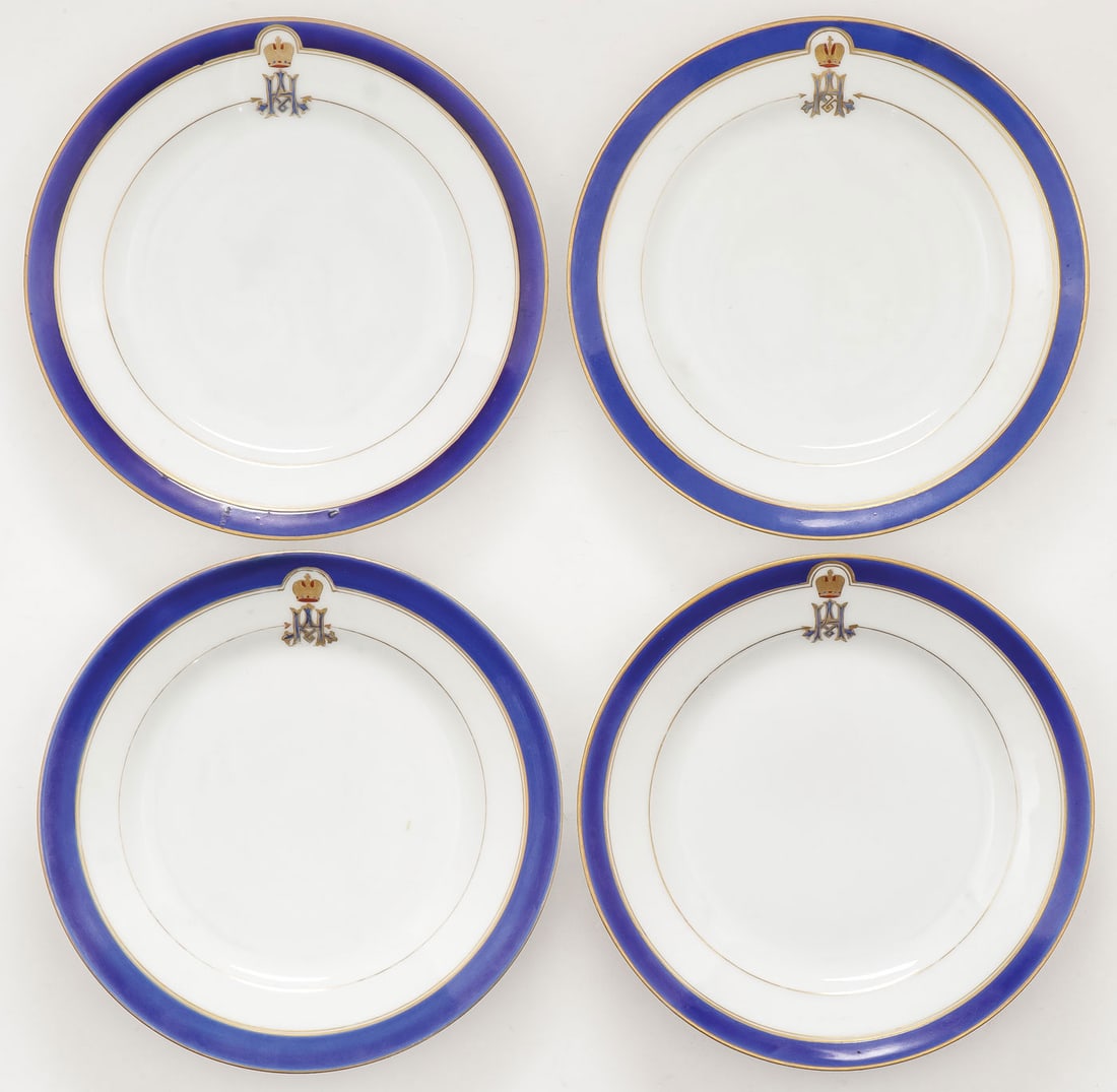 FOUR RUSSIAN IMPERIAL PORCELAIN PLATES (1 of 4)