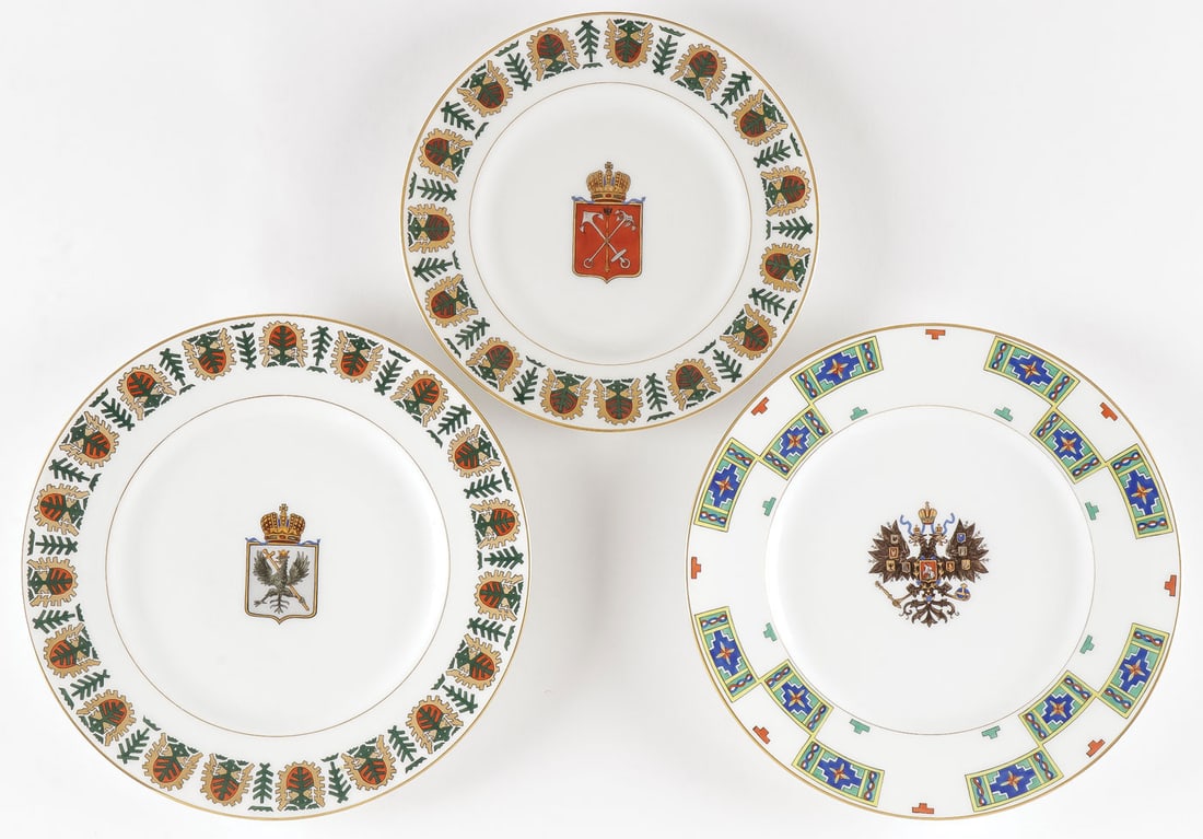 THREE RUSSIAN KORNILOV ARMORIAL PLATES (1 of 7)