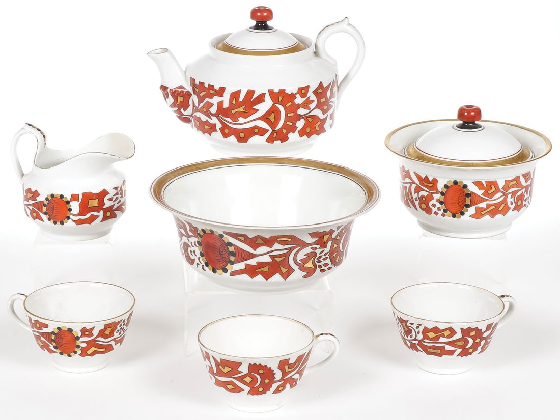 7 PC IMPERIAL RUSSIAN TRANSITIONAL TEA SERVICE (1 of 2)