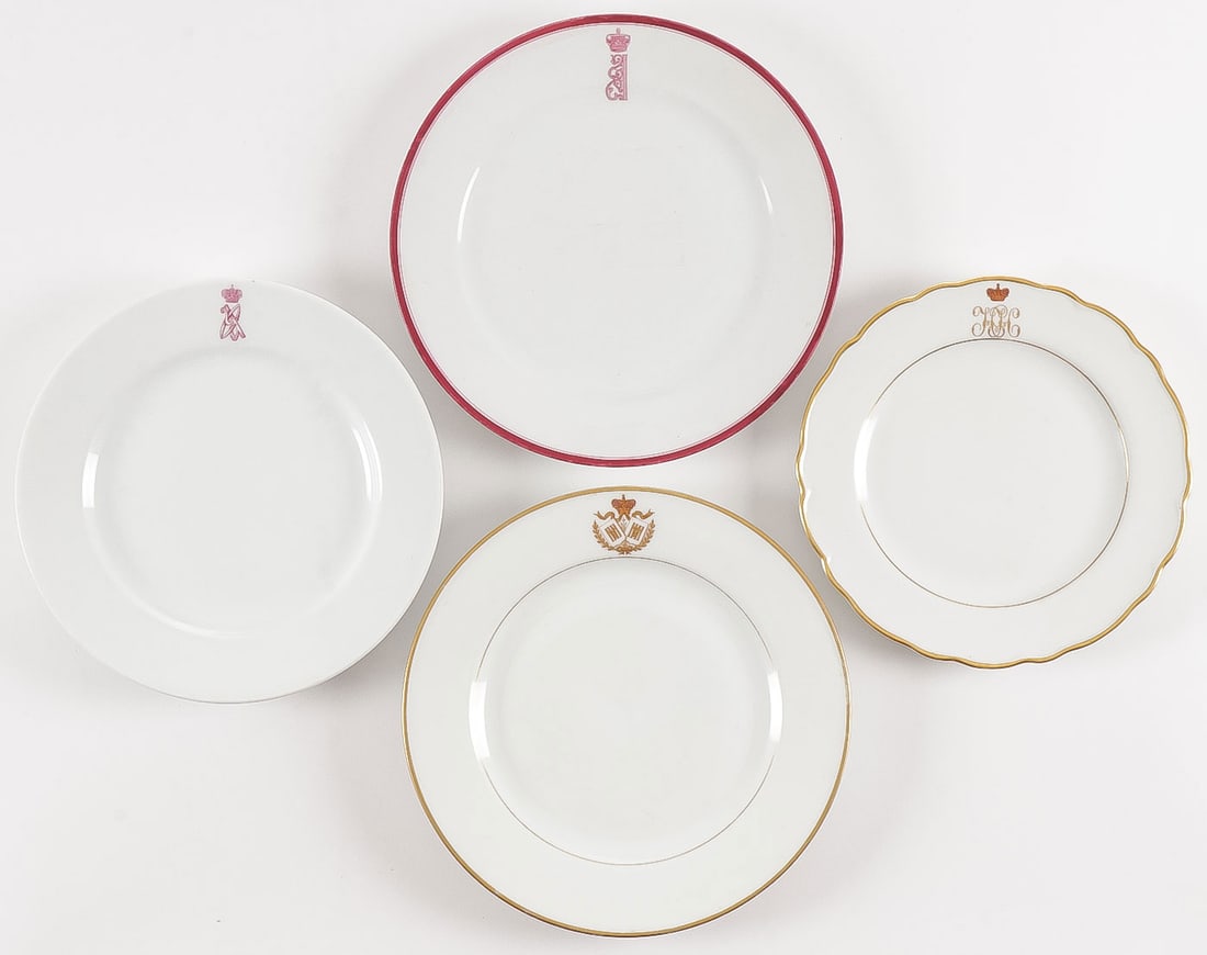 FOUR RUSSIAN IMPERIAL ARMORIAL PLATES (1 of 9)