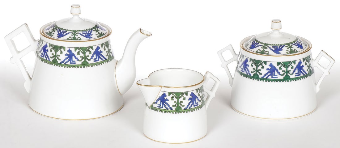 RUSSIAN KORNILOV PORCELAIN PARTIAL TEA SERVICE (1 of 4)