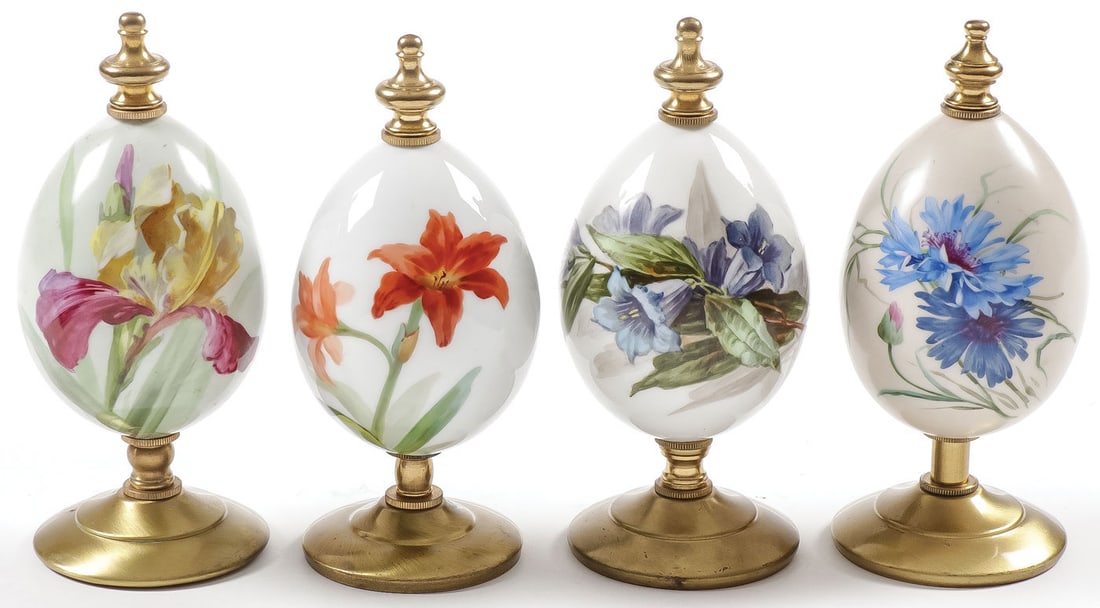 4 RUSSIAN IMPERIAL PORCELAIN EASTER EGGS (1 of 2)