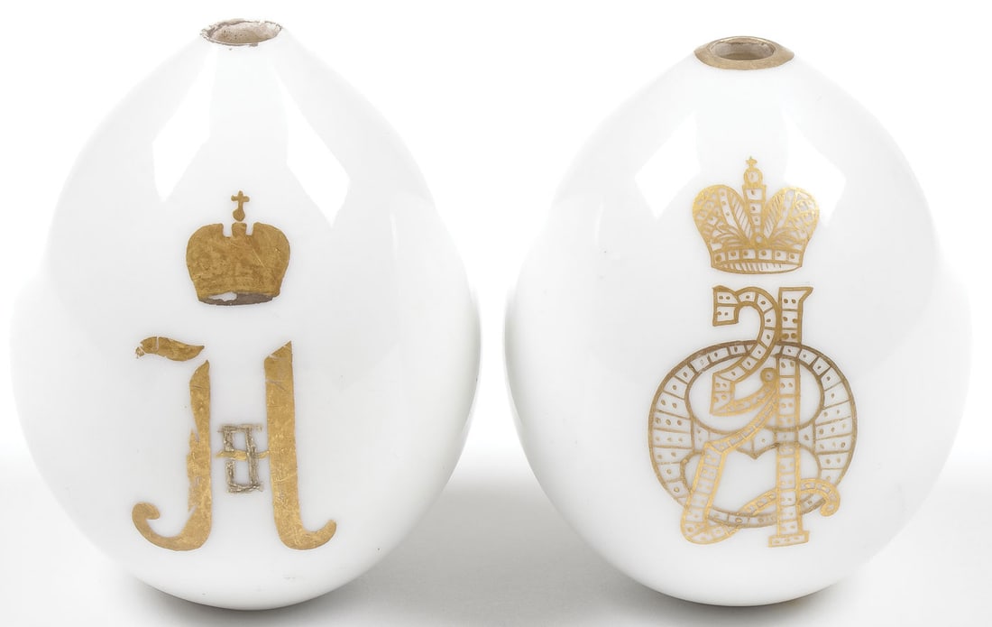 PR OF IMPERIAL RUSSIAN PORCELAIN EASTER EGGS (1 of 2)