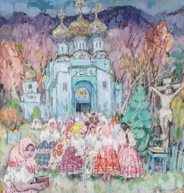 EXCEPTIONAL LEON GASPARD RUSSIAN FESTIVAL PAINTING