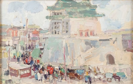 ORIGINAL LEON GASPARD OIL PAINTING PEKING