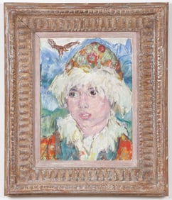 LEON GASPARD ORIGINAL PORTRAIT KYRGYZ BOY