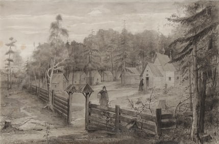 MIKHAIL VASILIEVICH NESTEROV PEN & INK WASH