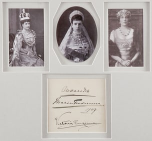 SIGNATURES OF THREE QUEENS, CIRCA 1907
