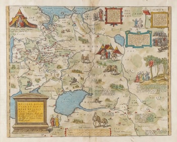 16TH C HAND COLORED MAP OF RUSSIAN & CENTRAL ASIA