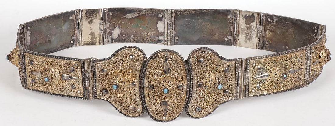 SILVER GILT LINKED BELT CAUCUSES C 1890 (1 of 2)