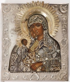 A RUSSIAN ICON OF THE MOTHER OF GOD, 18TH C