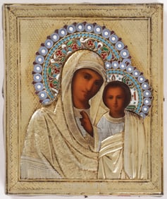 A PAIR OF RUSSIAN ICONS, CIRCA 1900