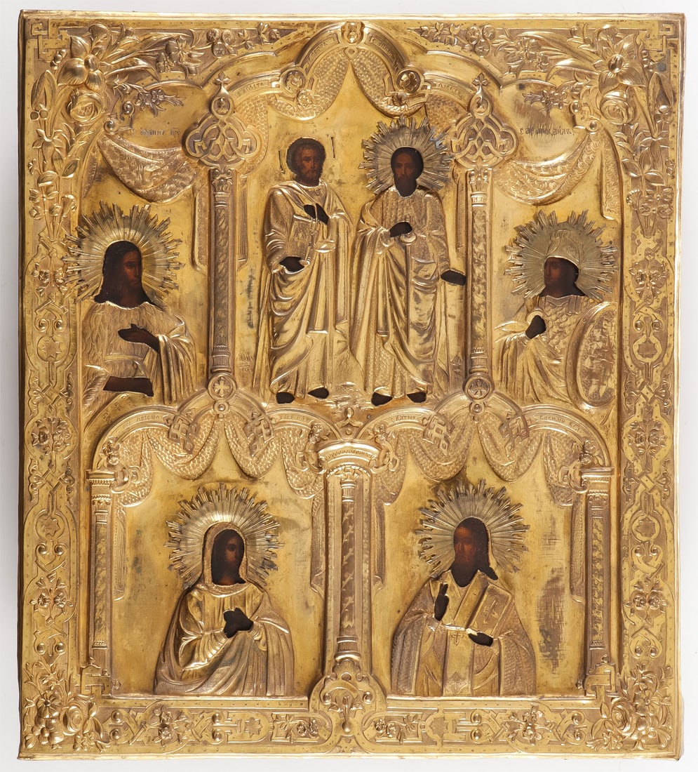 A LARGE ATTRACTIVE RUSSIAN ICON (1 of 2)