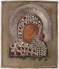 RUSSIAN ICON, KAZAN MOTHER OF GOD, C. 1750