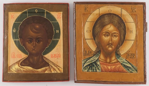 TWO RUSSIAN ICONS OF CHRIST
