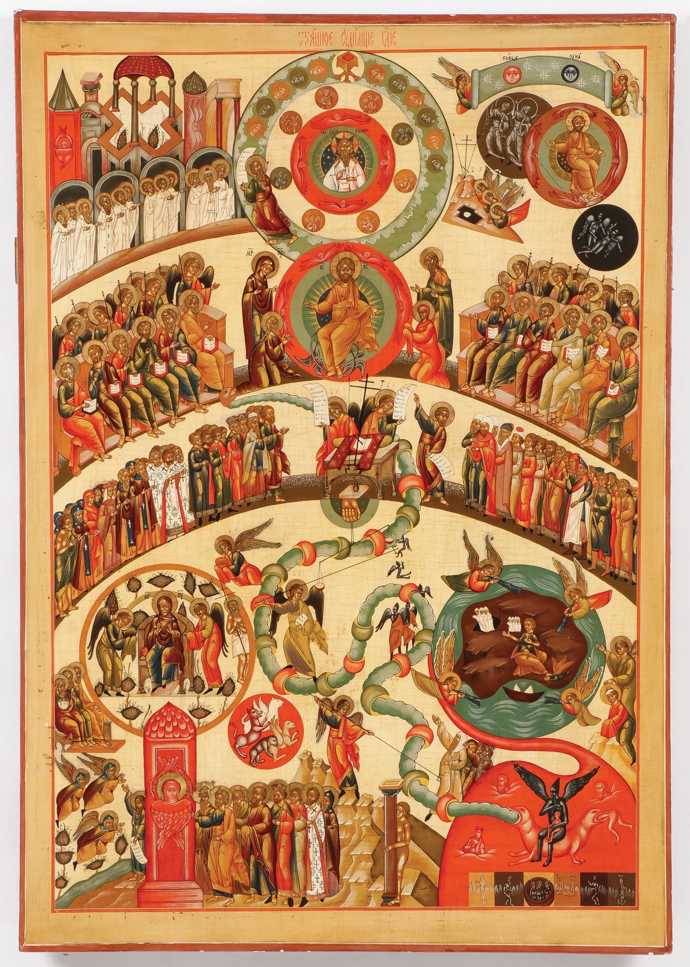 A LARGE AND IMPRESSIVE RUSSIAN ICON (1 of 2)