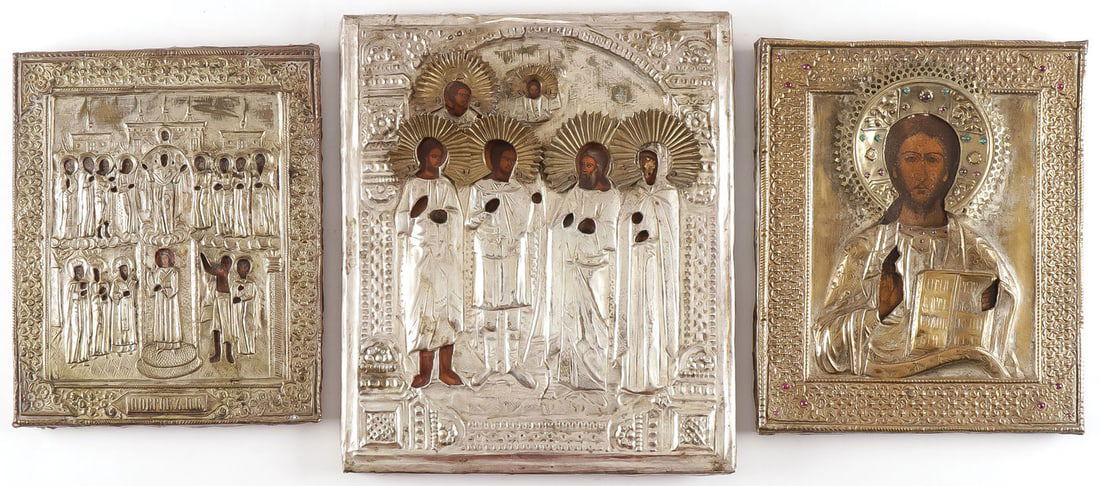 THREE RUSSIAN ICONS, 19TH C (1 of 7)