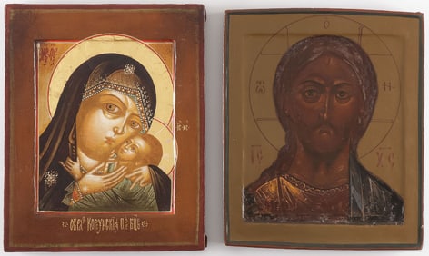 A PAIR OF RUSSIAN ICONS