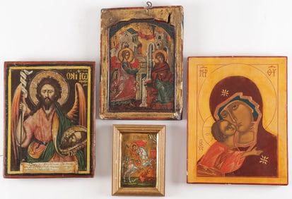 A GROUP OF FOUR ICONS, 19TH/20TH C
